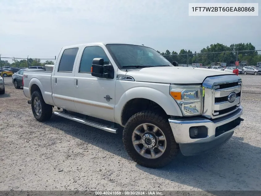 2016 Ford F-250 Lariat VIN: 1FT7W2BT6GEA80868 Lot: 40241058