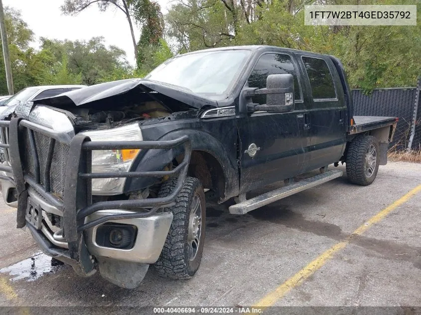 2016 Ford F-250 Lariat VIN: 1FT7W2BT4GED35792 Lot: 40406694