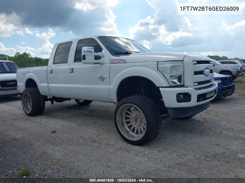 2016 Ford F250 Super Duty VIN: 1FT7W2BT6GED26009 Lot: 40481509