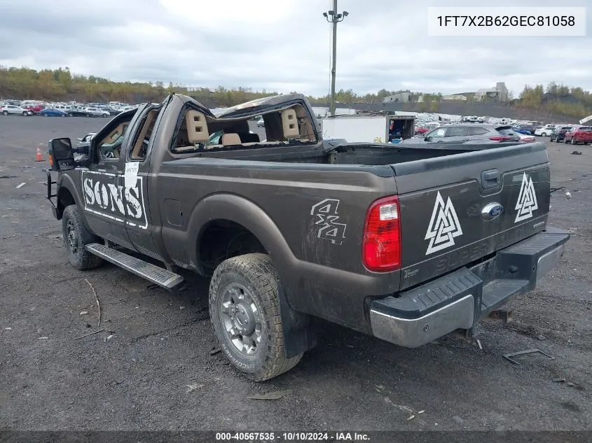 1FT7X2B62GEC81058 2016 Ford F-250 Xlt