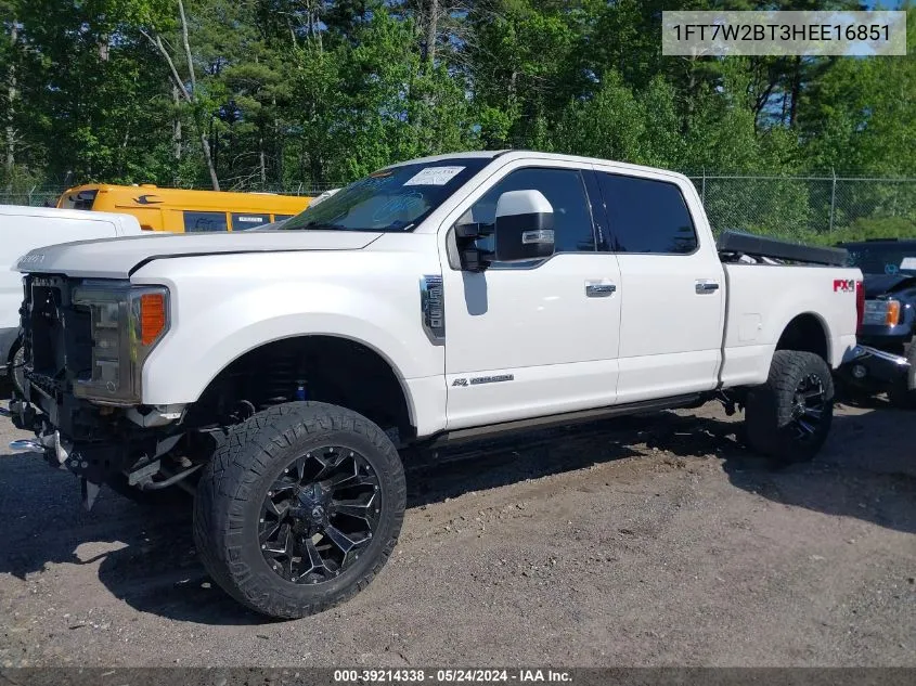 2017 Ford F-250 Platinum VIN: 1FT7W2BT3HEE16851 Lot: 39214338