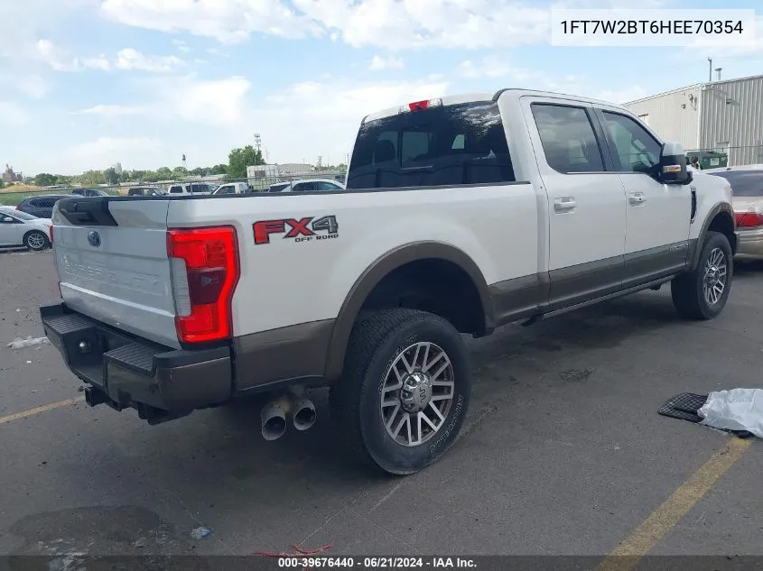 2017 Ford F-250 King Ranch VIN: 1FT7W2BT6HEE70354 Lot: 39676440