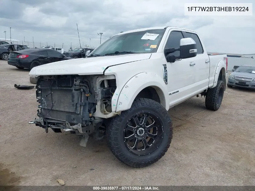 1FT7W2BT3HEB19224 2017 Ford F-250 Platinum