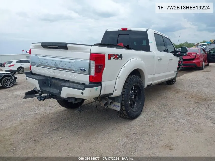 2017 Ford F-250 Platinum VIN: 1FT7W2BT3HEB19224 Lot: 39835977