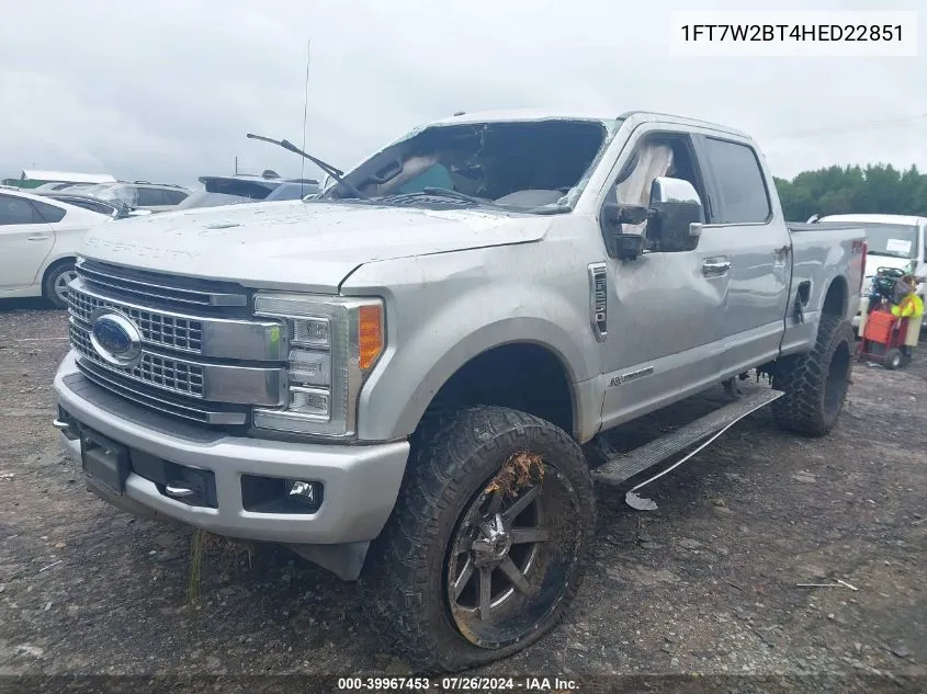 1FT7W2BT4HED22851 2017 Ford F-250 Platinum