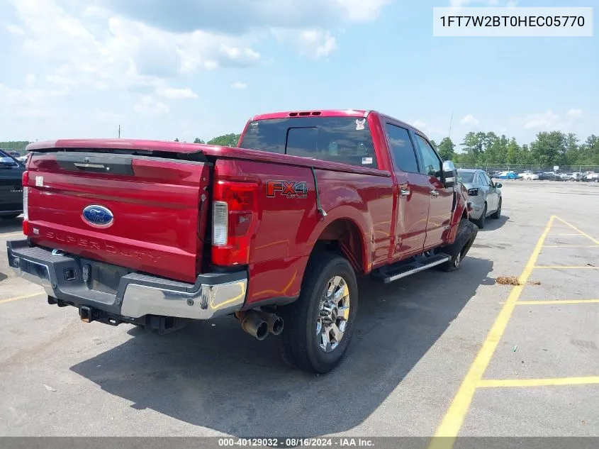 2017 Ford F-250 Lariat VIN: 1FT7W2BT0HEC05770 Lot: 40129032