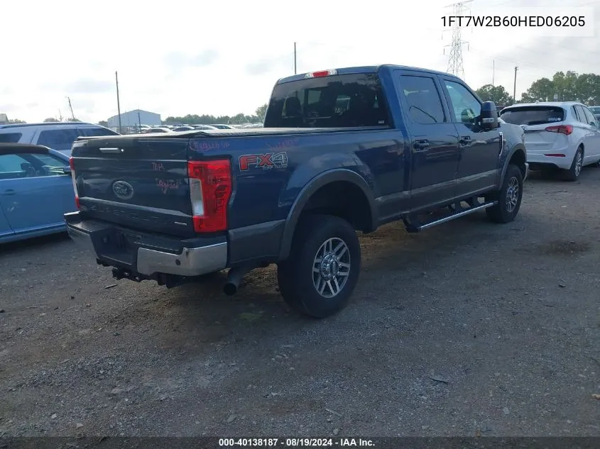 1FT7W2B60HED06205 2017 Ford F-250 Lariat