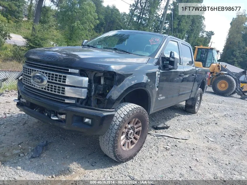 2017 Ford F250 Super Duty VIN: 1FT7W2BT6HEB98677 Lot: 40163514