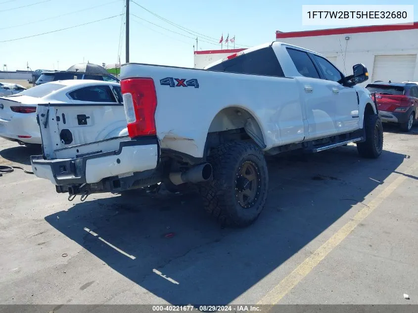 2017 Ford F-250 Xlt VIN: 1FT7W2BT5HEE32680 Lot: 40221677