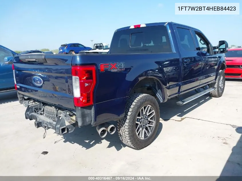 2017 Ford F-250 Lariat VIN: 1FT7W2BT4HEB84423 Lot: 40316467