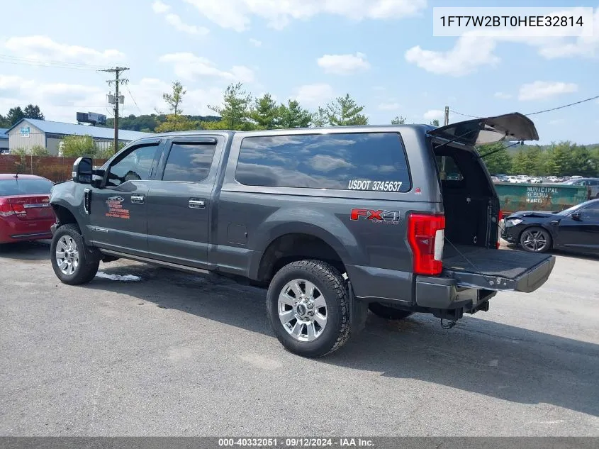 2017 Ford F-250 Platinum VIN: 1FT7W2BT0HEE32814 Lot: 40332051