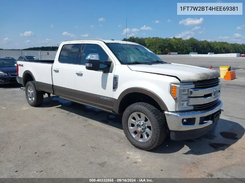 2017 Ford F-250 King Ranch VIN: 1FT7W2BT4HEE69381 Lot: 40332555