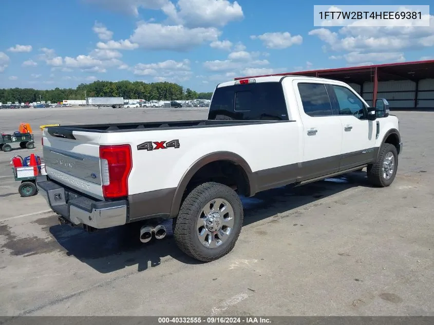 2017 Ford F-250 King Ranch VIN: 1FT7W2BT4HEE69381 Lot: 40332555