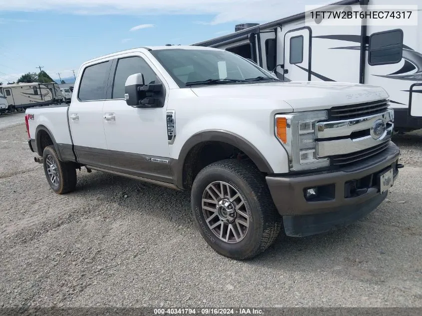 2017 Ford F-250 King Ranch VIN: 1FT7W2BT6HEC74317 Lot: 40341794