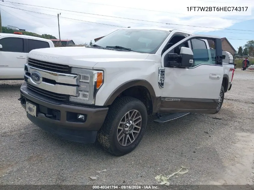 2017 Ford F-250 King Ranch VIN: 1FT7W2BT6HEC74317 Lot: 40341794