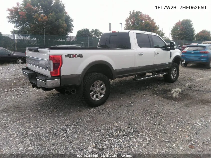 1FT7W2BT7HED62650 2017 Ford F250 Super Duty