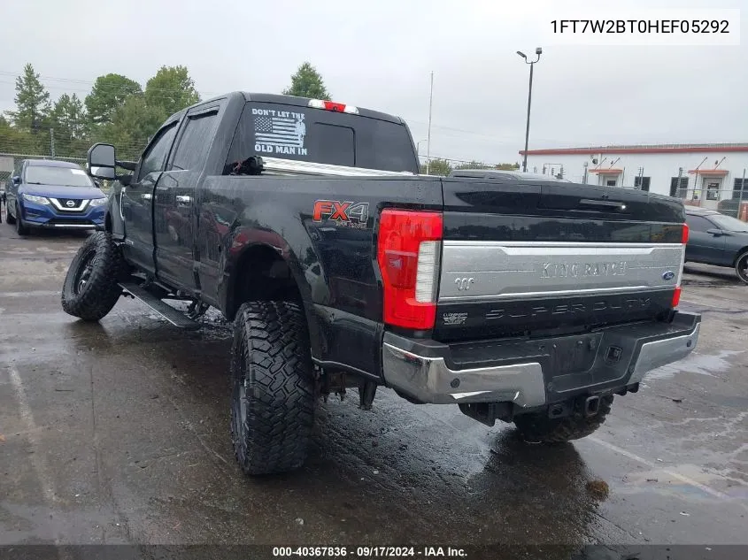 1FT7W2BT0HEF05292 2017 Ford F-250 King Ranch