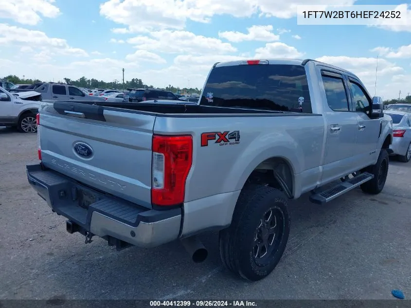 1FT7W2BT6HEF24252 2017 Ford F250 Super Duty