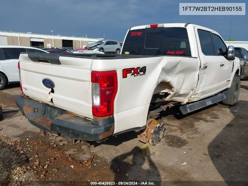 2017 Ford F-250 Lariat VIN: 1FT7W2BT2HEB90155 Lot: 40426923