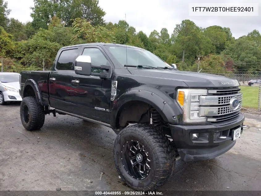 1FT7W2BT0HEE92401 2017 Ford F-250 Platinum