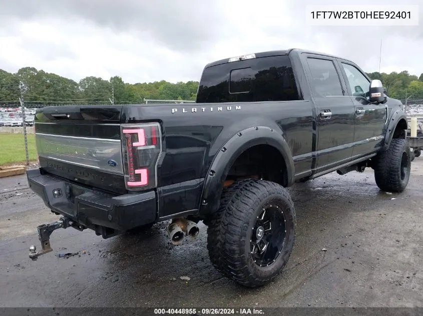 2017 Ford F-250 Platinum VIN: 1FT7W2BT0HEE92401 Lot: 40448955