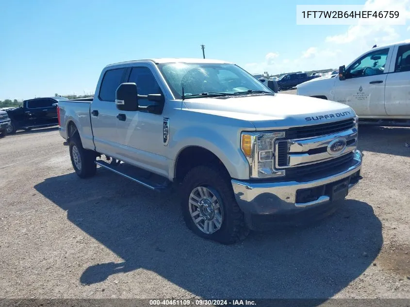 2017 Ford F250 Super Duty VIN: 1FT7W2B64HEF46759 Lot: 40451109