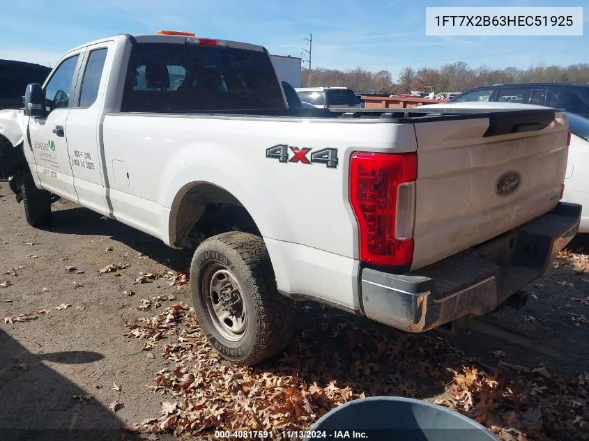 2017 Ford F-250 Xl VIN: 1FT7X2B63HEC51925 Lot: 40817591