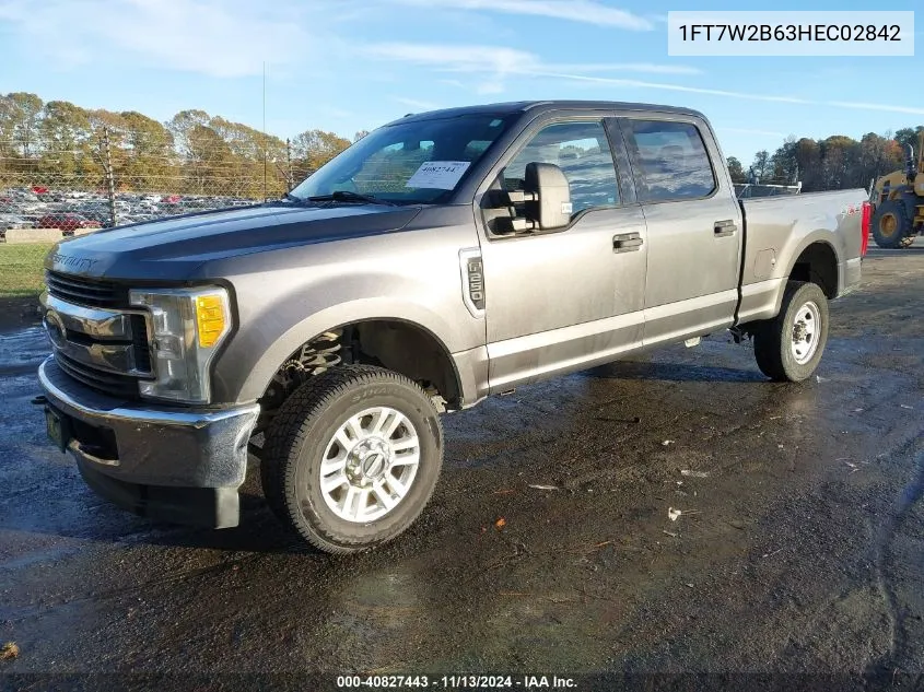 2017 Ford F-250 Xlt VIN: 1FT7W2B63HEC02842 Lot: 40827443