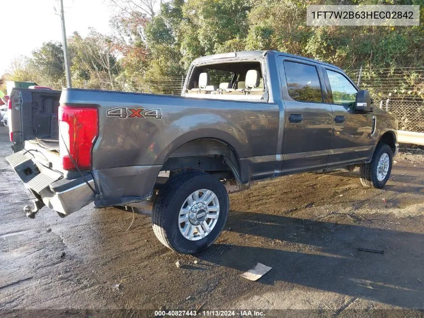 2017 Ford F-250 Xlt VIN: 1FT7W2B63HEC02842 Lot: 40827443