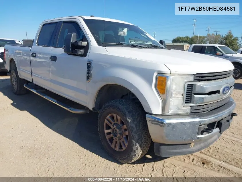 2017 Ford Super Duty F-250 Srw Xlt VIN: 1FT7W2B60HED84581 Lot: 40842228