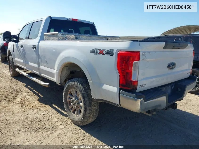 2017 Ford Super Duty F-250 Srw Xlt VIN: 1FT7W2B60HED84581 Lot: 40842228