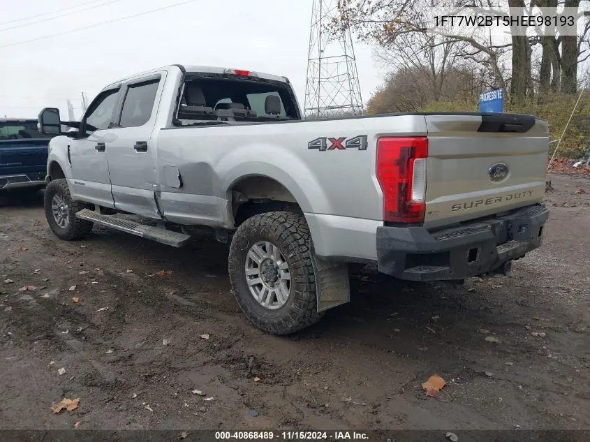 2017 Ford Super Duty F-250 Srw Xlt VIN: 1FT7W2BT5HEE98193 Lot: 40868489