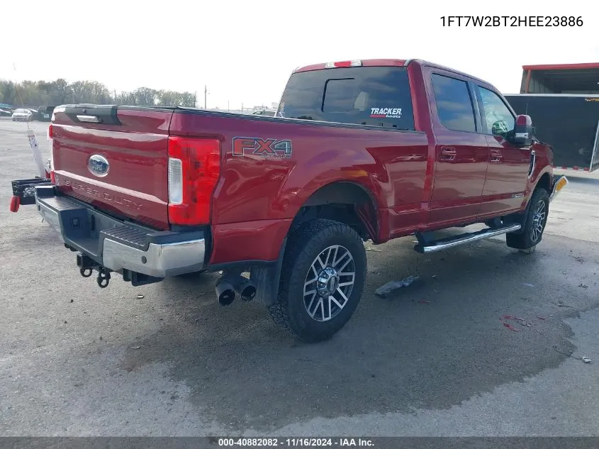 2017 Ford F-250 Lariat VIN: 1FT7W2BT2HEE23886 Lot: 40882082