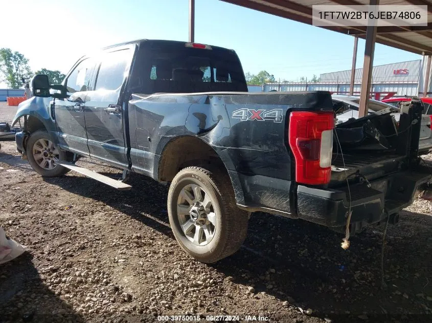 1FT7W2BT6JEB74806 2018 Ford F250 Super Duty