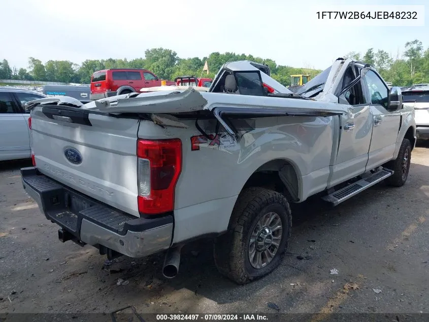 2018 Ford F250 Super Duty VIN: 1FT7W2B64JEB48232 Lot: 39824497