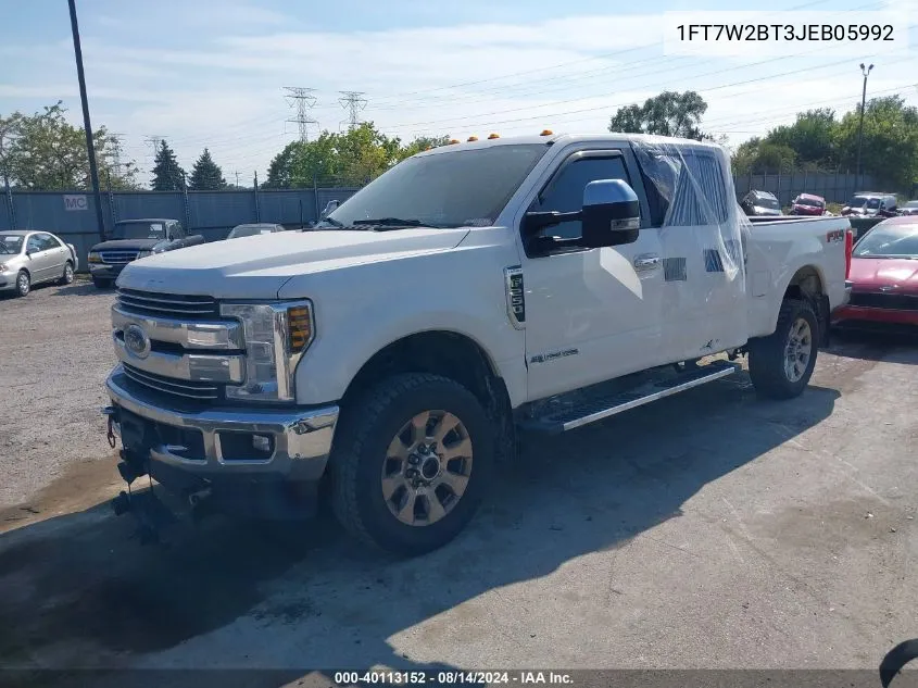 2018 Ford F-250 Lariat VIN: 1FT7W2BT3JEB05992 Lot: 40113152