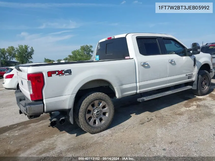 2018 Ford F-250 Lariat VIN: 1FT7W2BT3JEB05992 Lot: 40113152