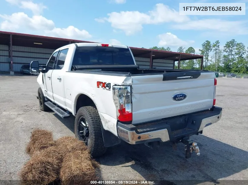 1FT7W2BT6JEB58024 2018 Ford F-250 Lariat