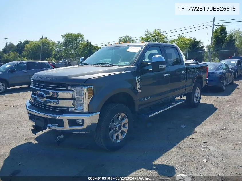 2018 Ford F-250 Lariat VIN: 1FT7W2BT7JEB26618 Lot: 40163105