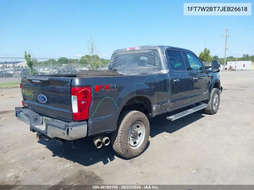 2018 Ford F-250 Lariat VIN: 1FT7W2BT7JEB26618 Lot: 40163105