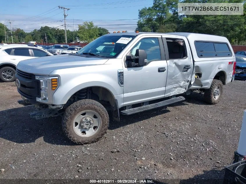 2018 Ford F-250 Xl VIN: 1FT7W2B68JEC51671 Lot: 40182911