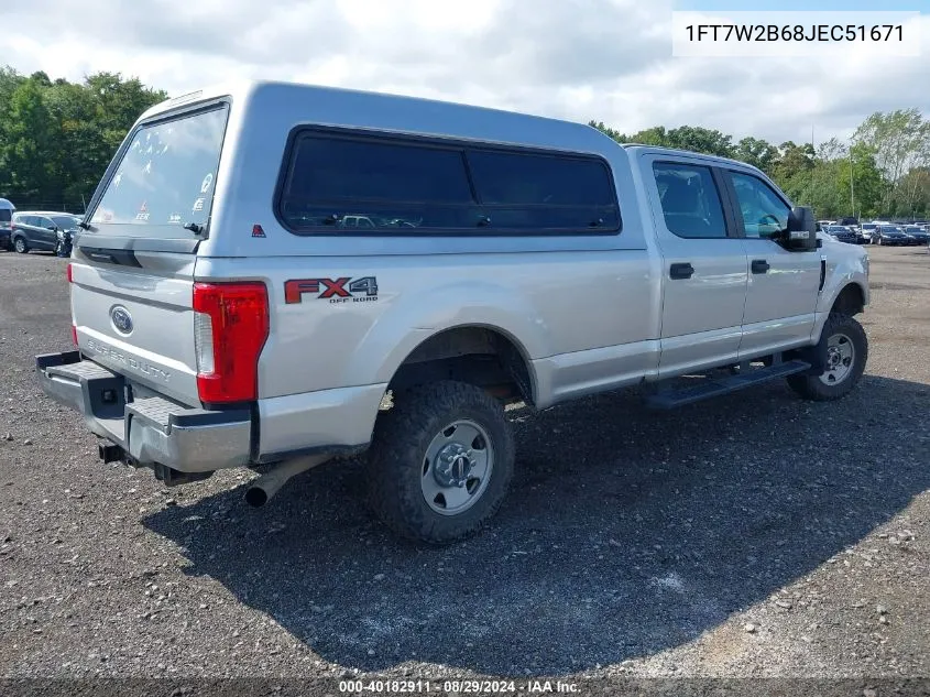 2018 Ford F-250 Xl VIN: 1FT7W2B68JEC51671 Lot: 40182911