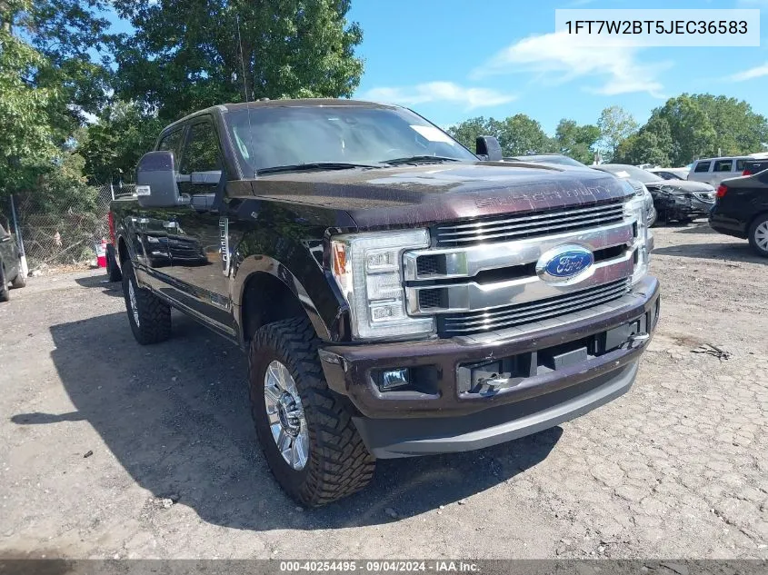 2018 Ford F-250 Limited VIN: 1FT7W2BT5JEC36583 Lot: 40254495