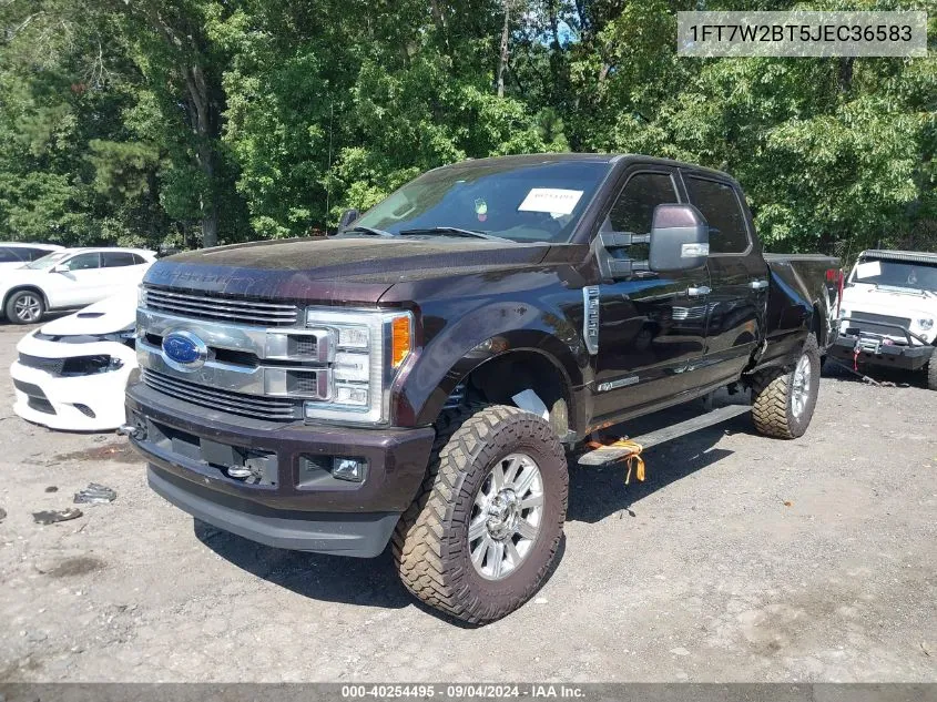 2018 Ford F-250 Limited VIN: 1FT7W2BT5JEC36583 Lot: 40254495