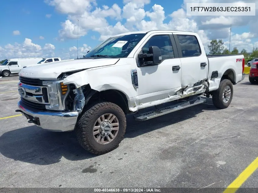 2018 Ford F250 Super Duty VIN: 1FT7W2B63JEC25351 Lot: 40346638