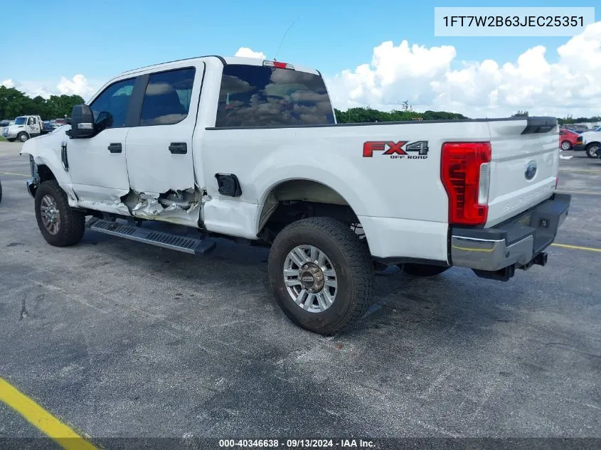 2018 Ford F250 Super Duty VIN: 1FT7W2B63JEC25351 Lot: 40346638