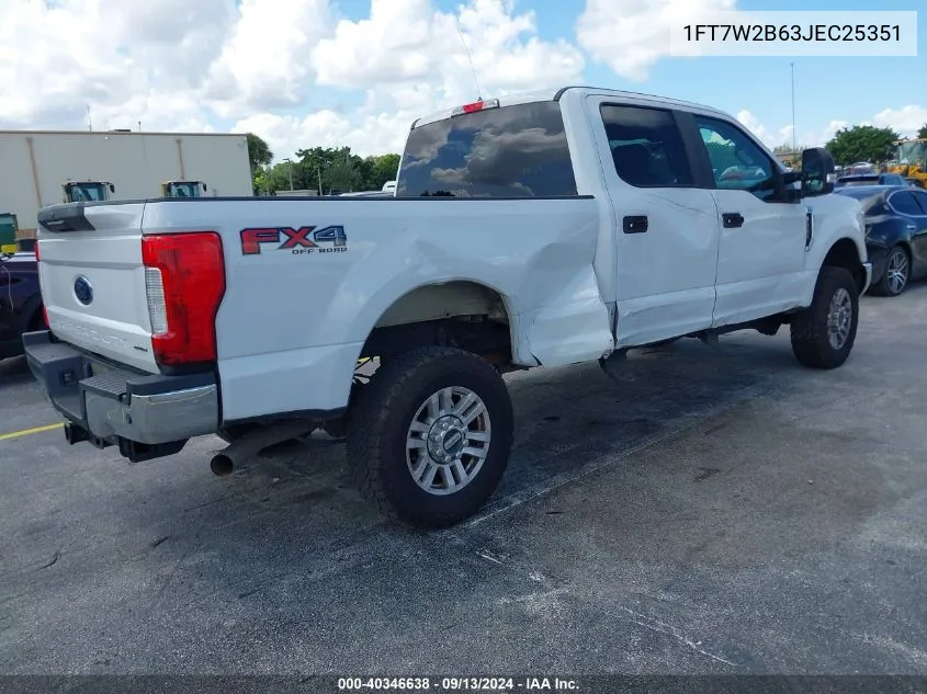 2018 Ford F250 Super Duty VIN: 1FT7W2B63JEC25351 Lot: 40346638