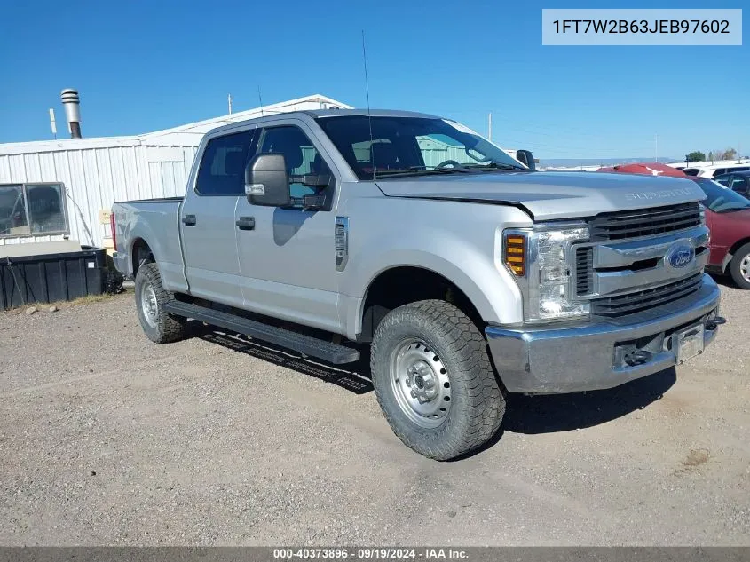 2018 Ford F-250 Xlt VIN: 1FT7W2B63JEB97602 Lot: 40373896