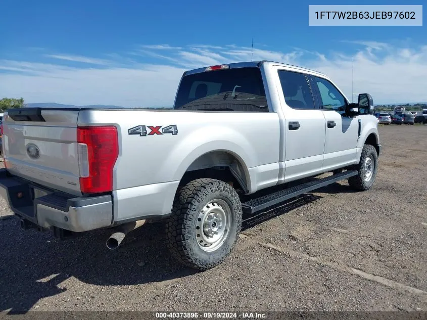 2018 Ford F-250 Xlt VIN: 1FT7W2B63JEB97602 Lot: 40373896