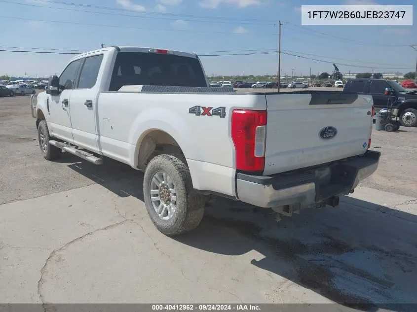 2018 Ford F-250 Xlt VIN: 1FT7W2B60JEB23747 Lot: 40412962